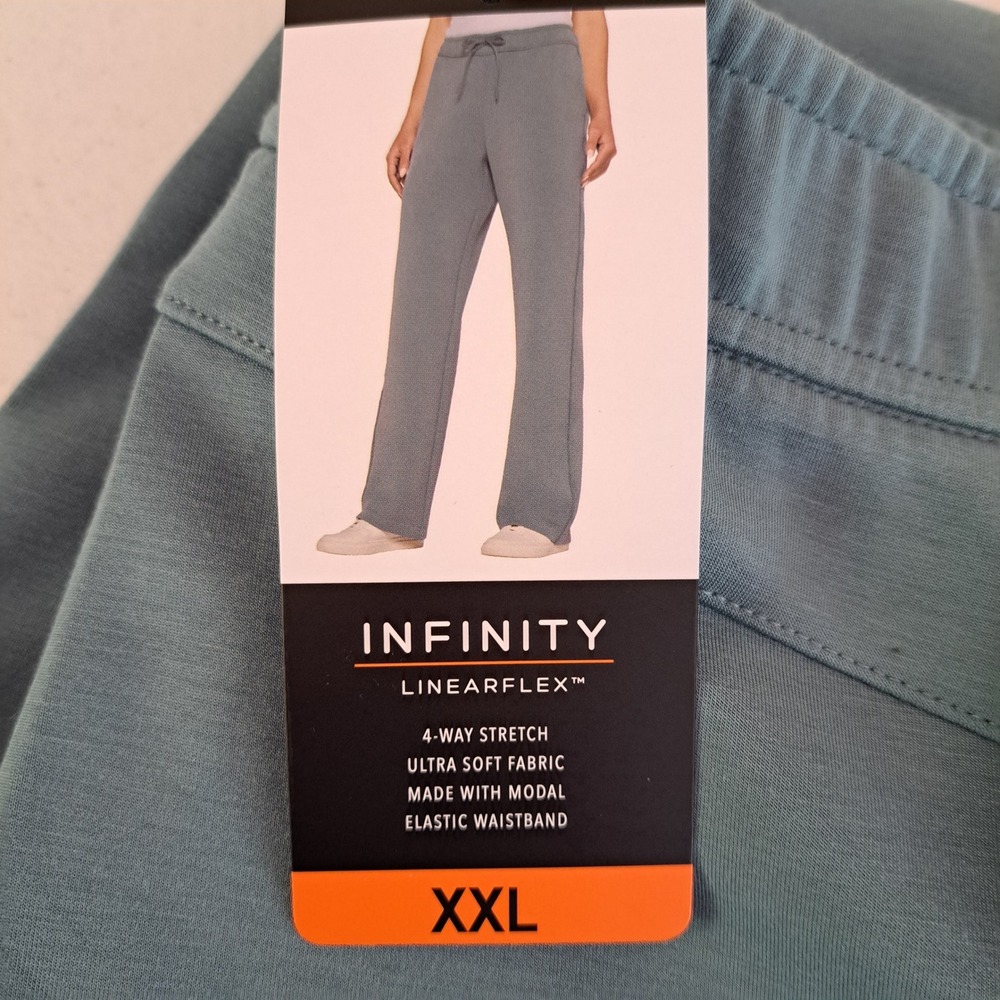 Infinity Linearflex Pants Womens XXL Teal NWT Straight Leg Stretch 918-100-B11
